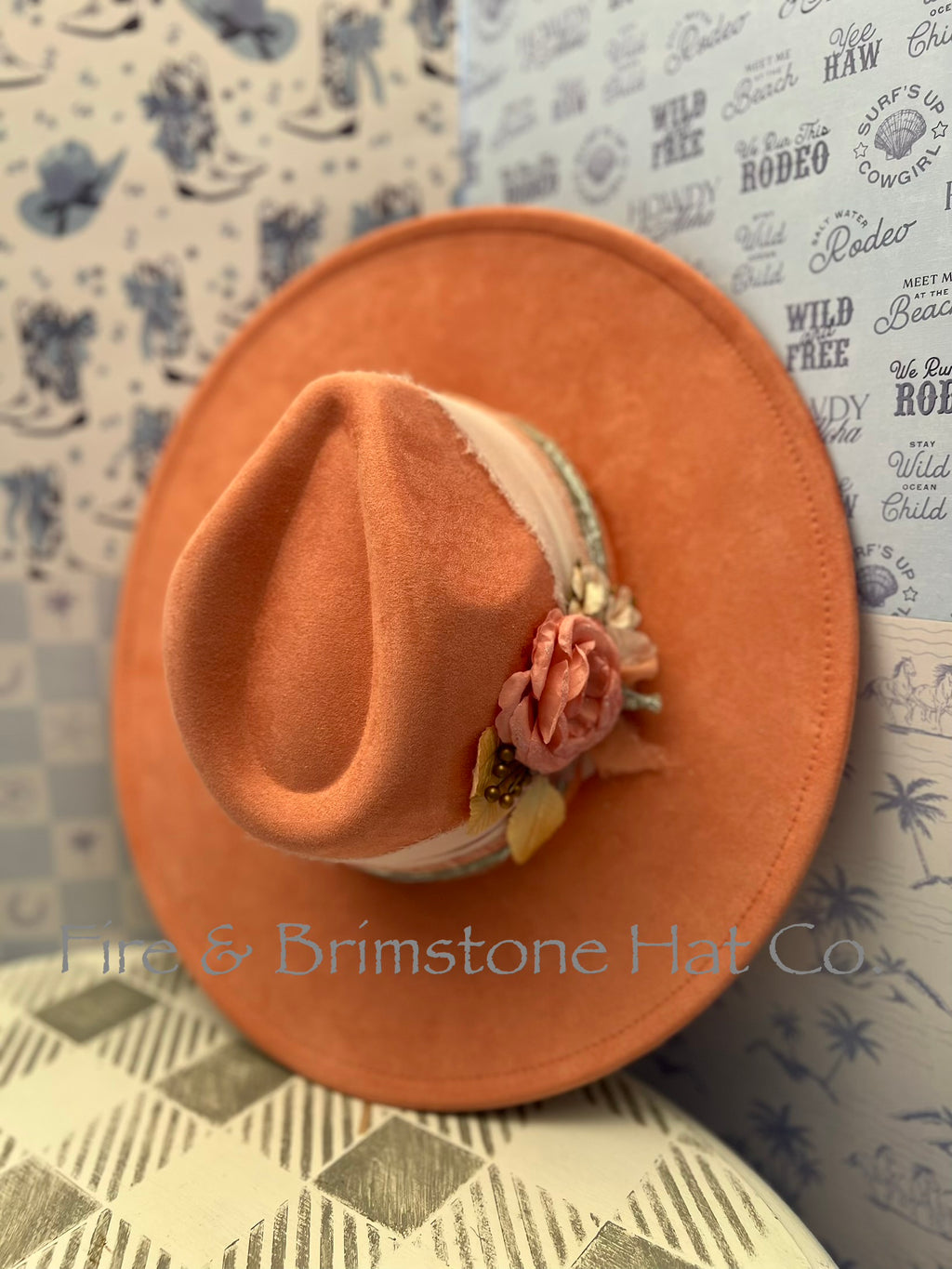 Western Rancher Hat - Embellishments - Floral in Sweet Melon