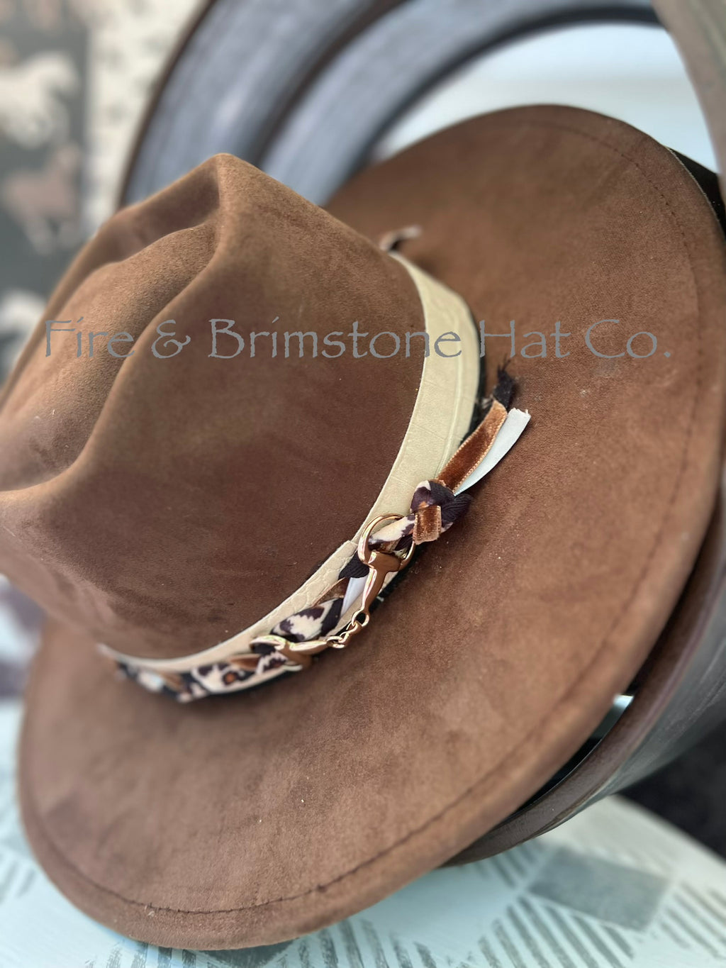 Western Rancher Hat - Embellishments - Leopard Band in Pinecone