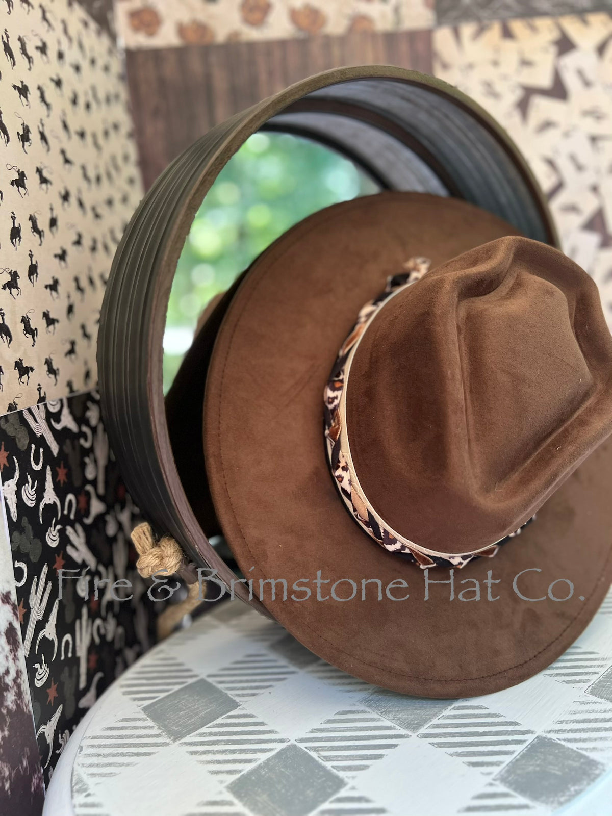 Western Rancher Hat - Embellishments - Leopard Band in Pinecone