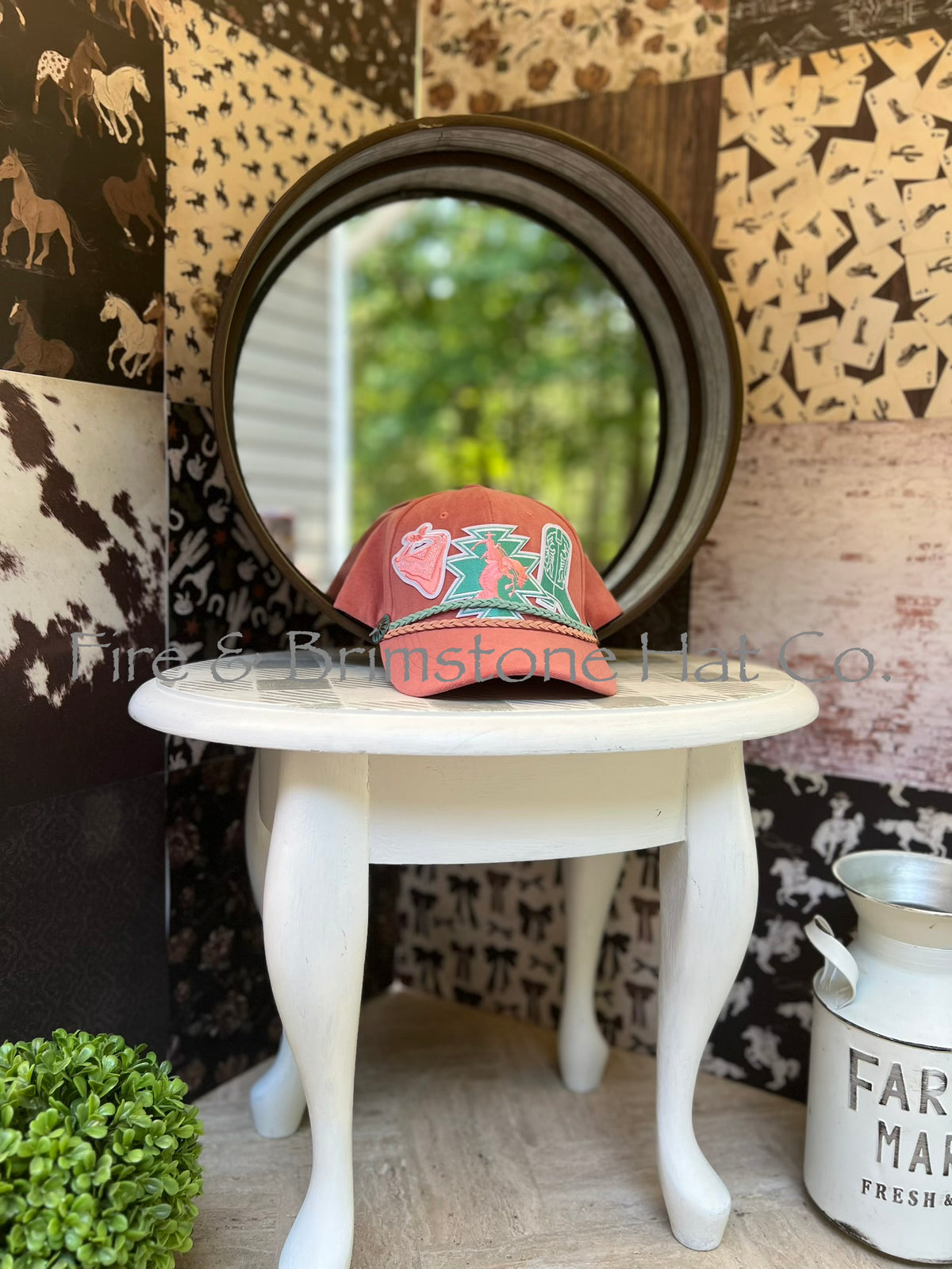 Western/Beach Caps - Rodeo Girl in Dusty Rose Vegan Suede