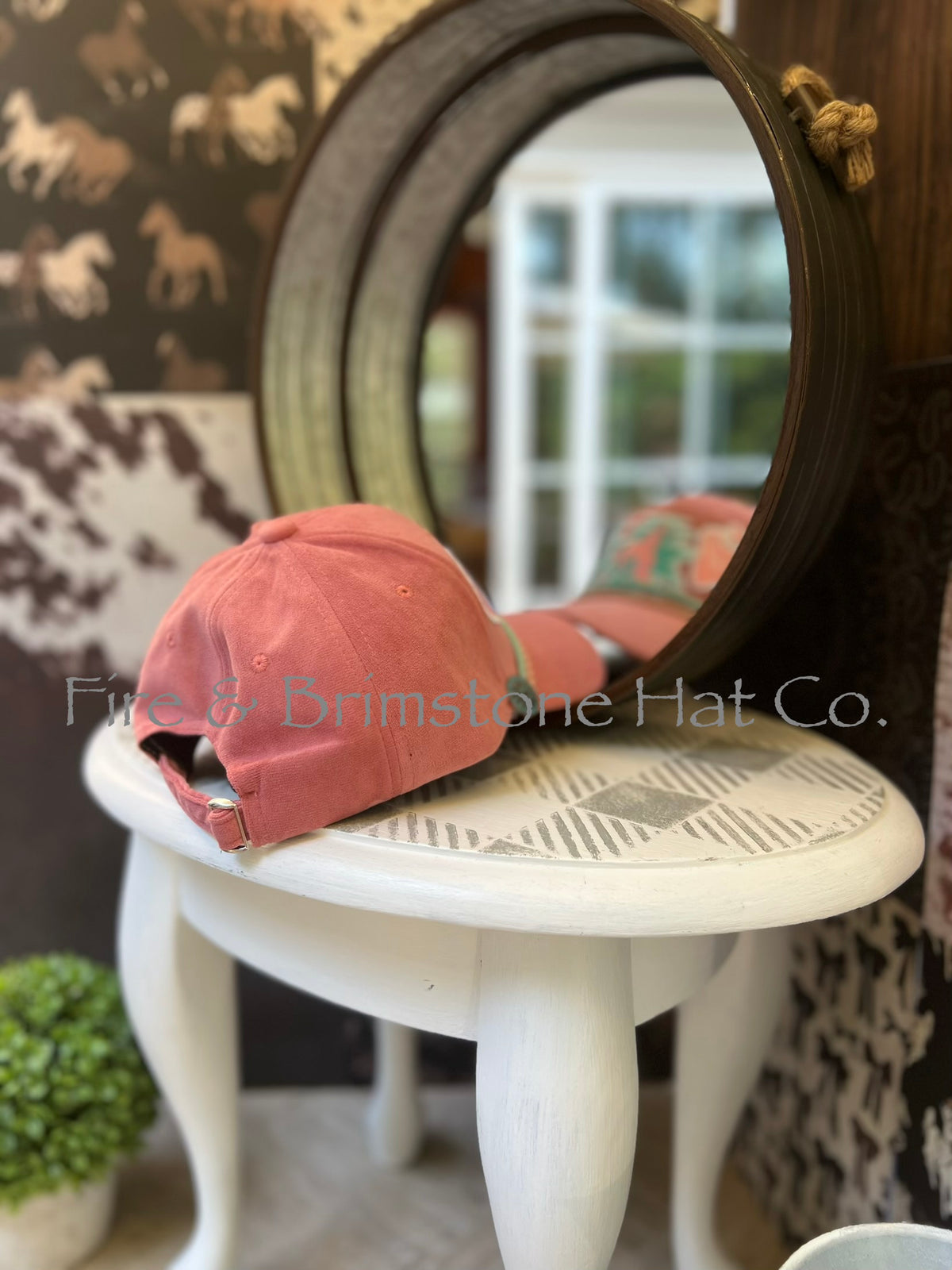 Western/Beach Caps - Rodeo Girl in Dusty Rose Vegan Suede