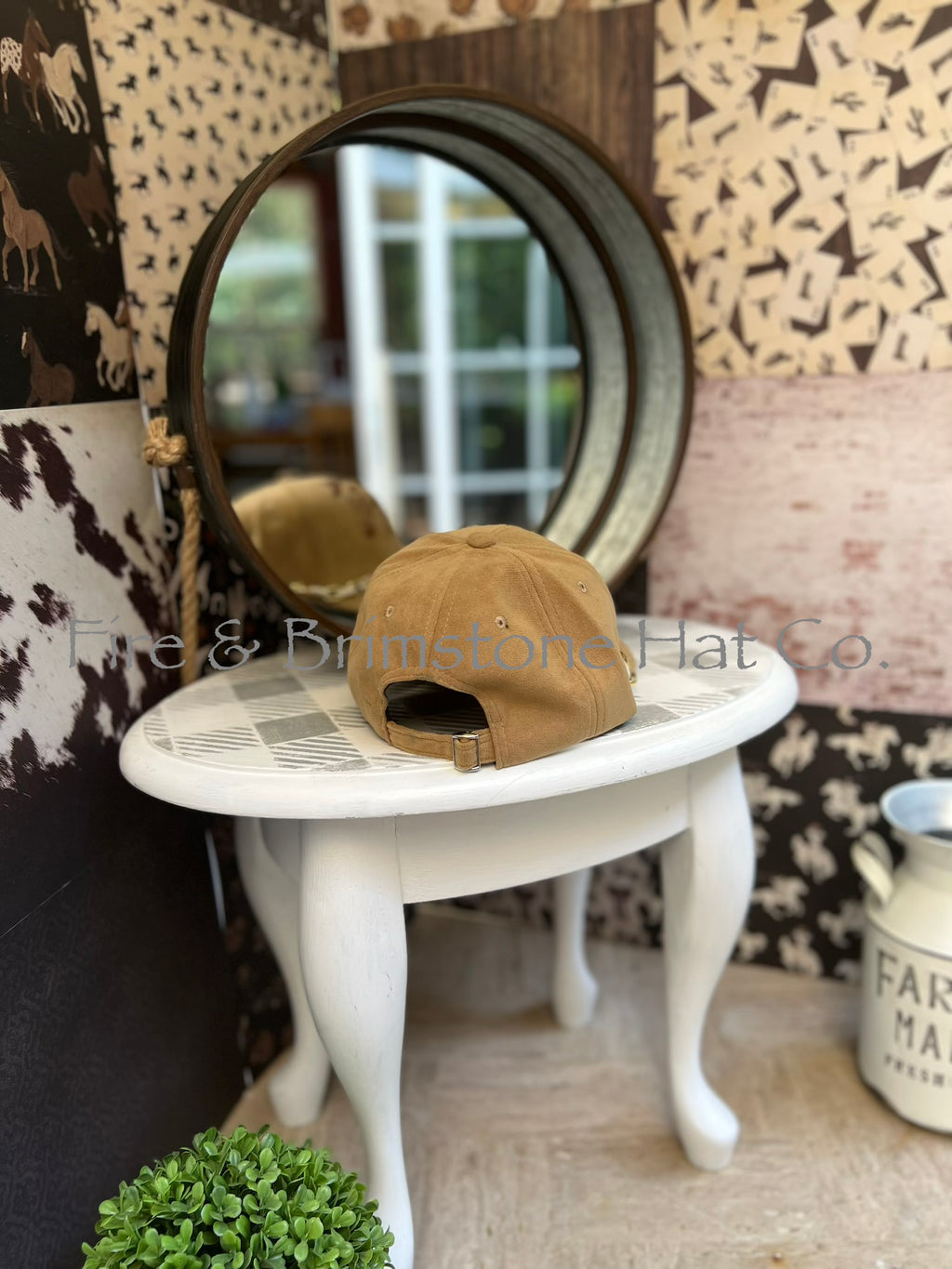 Western/Beach Caps - Horse Head in Sweet Tea (Lasered)