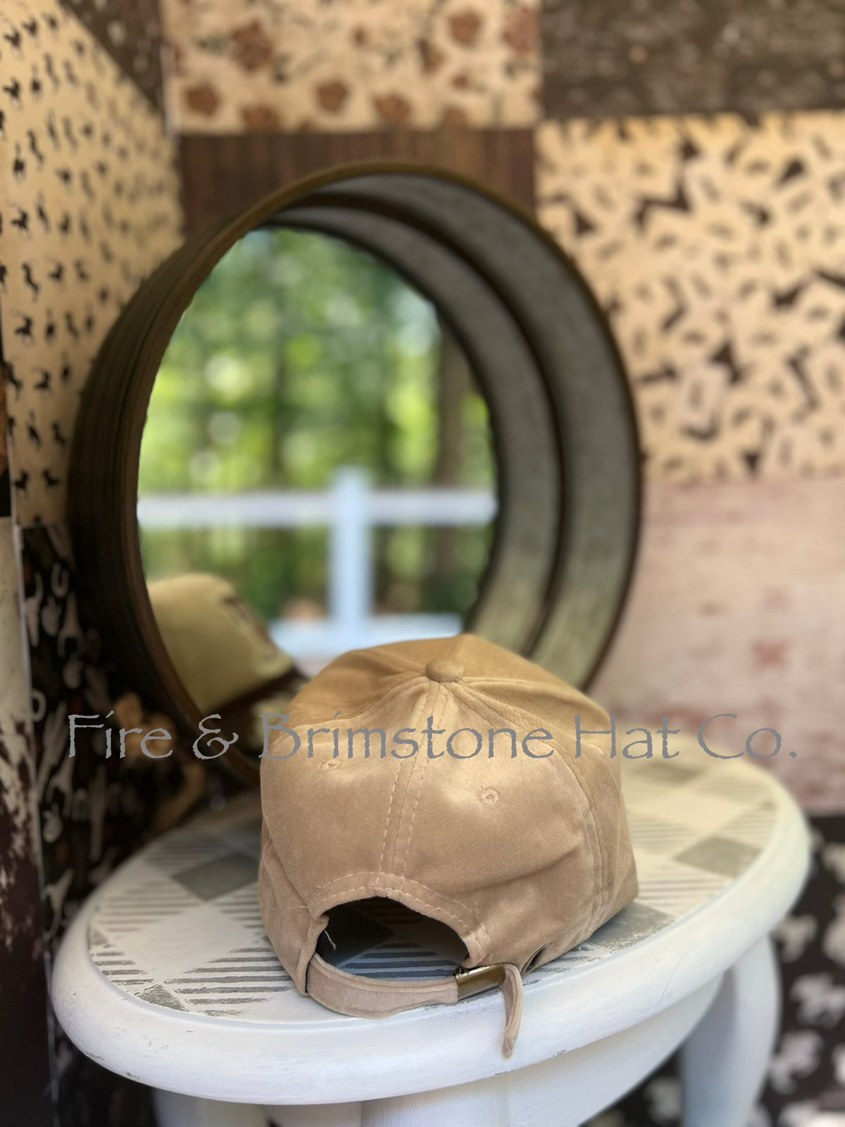 Western/Beach Caps - Howdy Y'all in Cream Vegan Suede w/Cowhide Brim