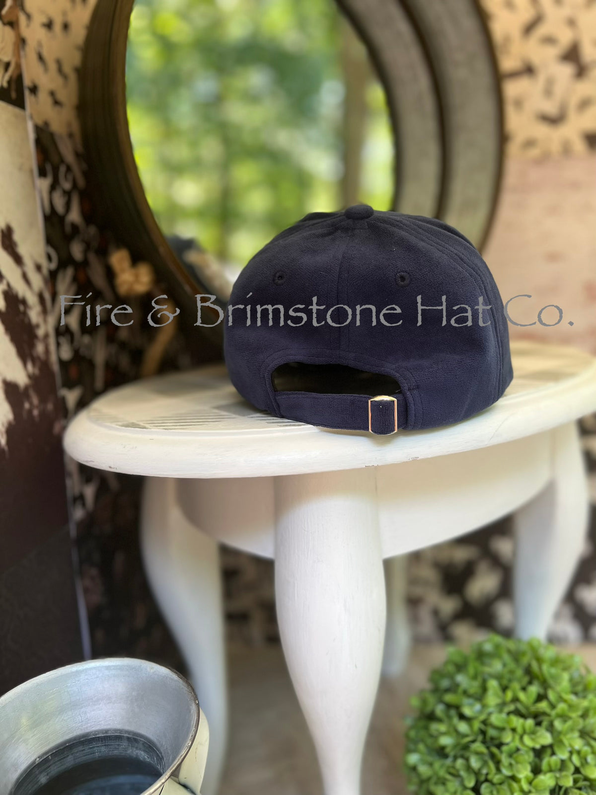 Western/Beach Caps - Longhorn in Anchor Navy Vegan Suede w/Cowhide Brim