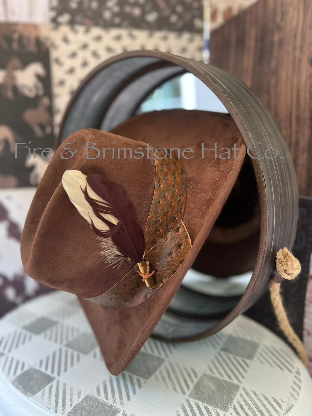 Western Rancher Hat - Embellishments - Feather Band in Pine Cone