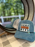 Western/Beach Caps - Rodeo in Teal Vegan Suede