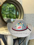 Colored Straw Hat with Lake Rat Patch in Erie Skies