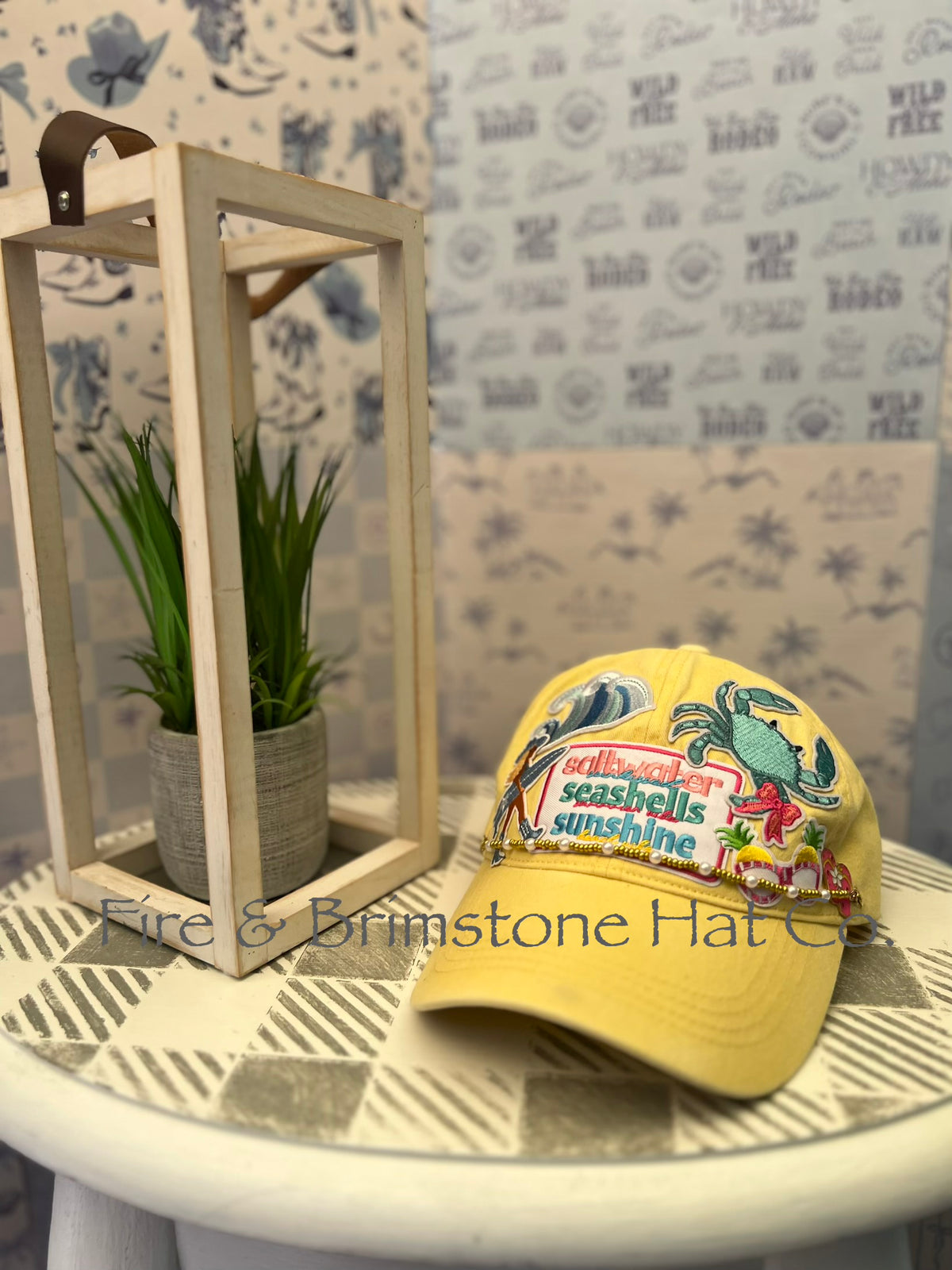 Western/Beach Caps - Salt H2O in Light Lemon